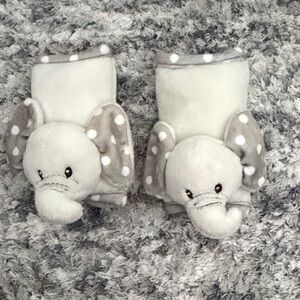 Adorable Gray Elephant Baby Booties